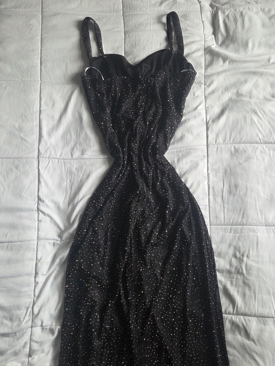 Lulus Black Sparkle Maxi Dress with Spaghetti Straps